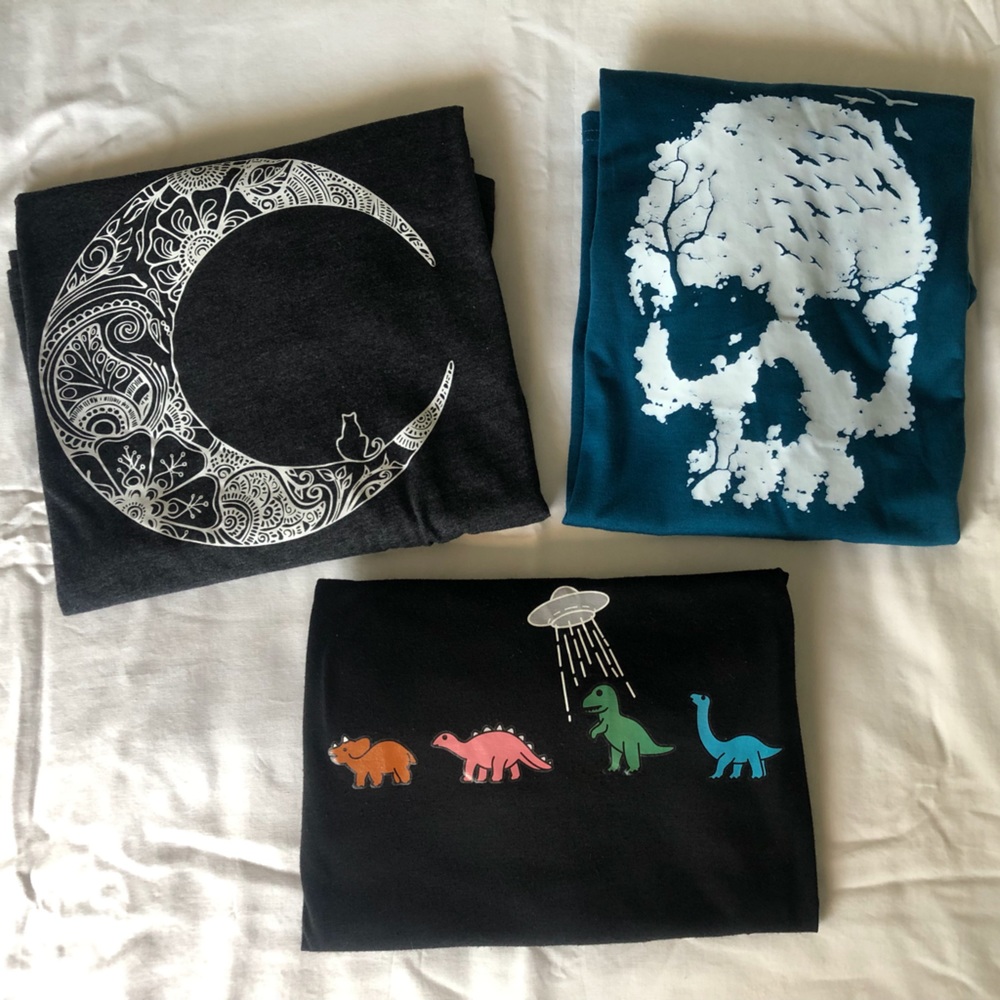 Shein Curve 1X Graphic Tees Set of 3